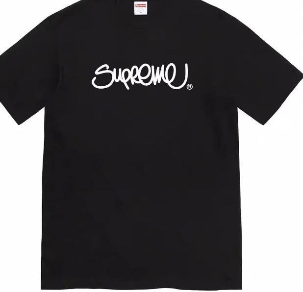 Straw Short Round L Neck White Font XL Tee 22ss and Line sleeved Handstyle Logo M S Black T-shirt 0624
